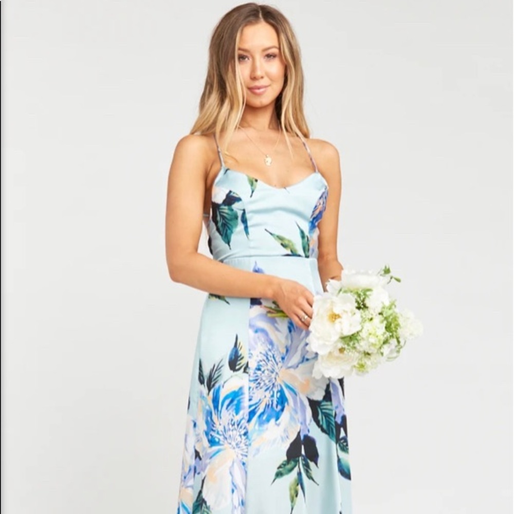 Show Me Your MuMu Blue Floral Maxi Dress